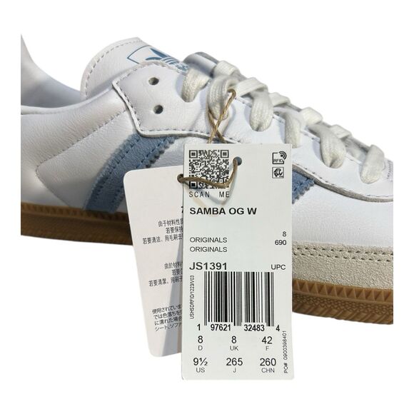 Adidas Samba OG JS1391 Women’s Size 9.5 Blue White Gum Shoes New w/ Defect - Picture 5 of 8